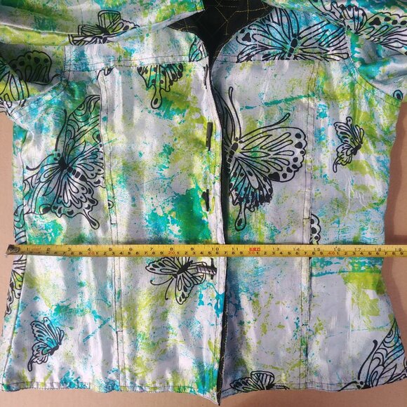 Handmade Reversible Jacket Tie Dye Butterfly Black Quilted Approx sz 8 M… - Picture 9 of 12